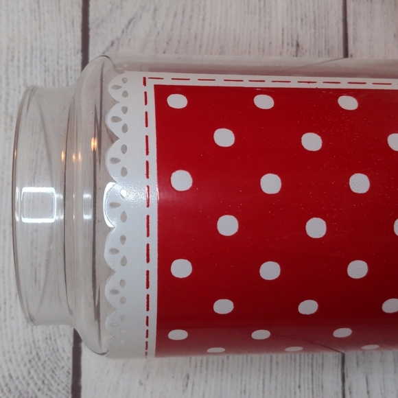 Anchor Hocking Christmas Red & White Polka Dot‎ Glass Canister Apothecary… - Picture 3 of 8